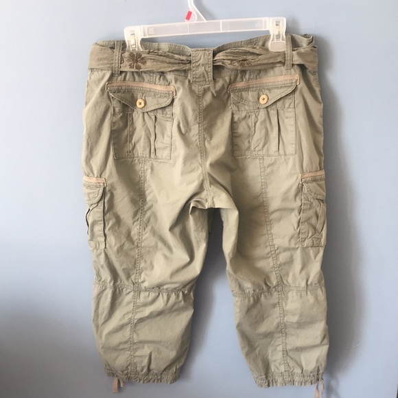 RuffHewn sage green lightweight cotton jogger/cargo pants with belt size 12 - Picture 4 of 16